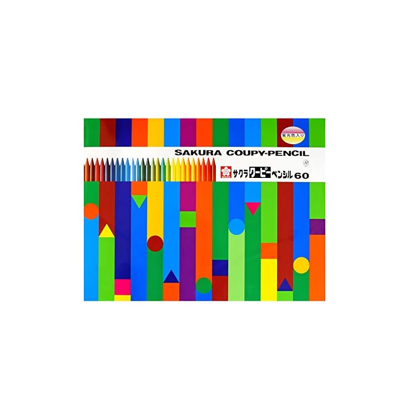 Sakura Craypas Coupy Colored Pencils, 60 Colors, in a Tin Case with Cover (FY60)