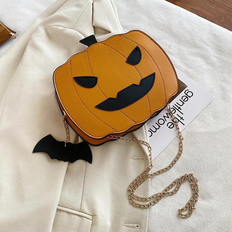Funny Pumpkin Bun Halloween Bun Versatile Crowd Design Fashion Chain Bag Cute Personalized Creative Women's Bag Handbags