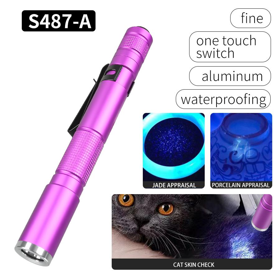 395nm Ultraviolet Flashlight Black Light Ultraviolet Lamp UV Flashlight Pet Urine Detector Resin Curing Use AAA Battery Torch