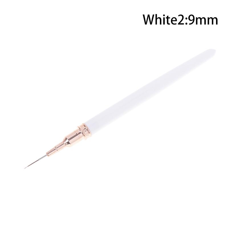 

1/5 шт 7/9/11/15/25 мм набор кистей для рисования линий, полос, рисования цветов, ручка для нейл-арта, маникюра, металлическая ручка 9mm белый