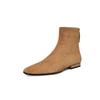 Krazing Pot Sheep Suede Nubuck Autumn Winter Shoes Low Heels Size 43 Modern Boots Square Toe Zipper Retro Ankle Boots