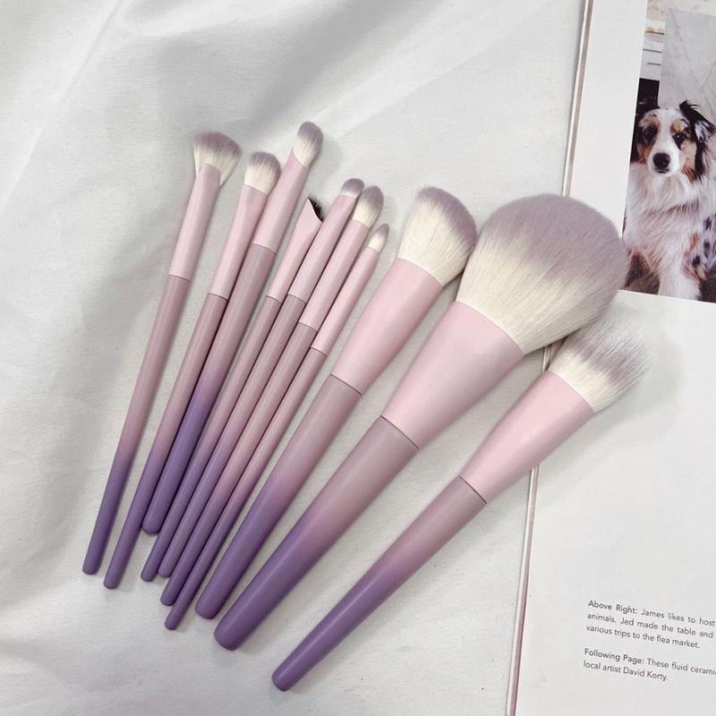 10 Pcs Purple Makeup Brush Set, Loose Powder Brush, Eye Shadow Brush, Full Set Of Beauty Tools Concealer Brush