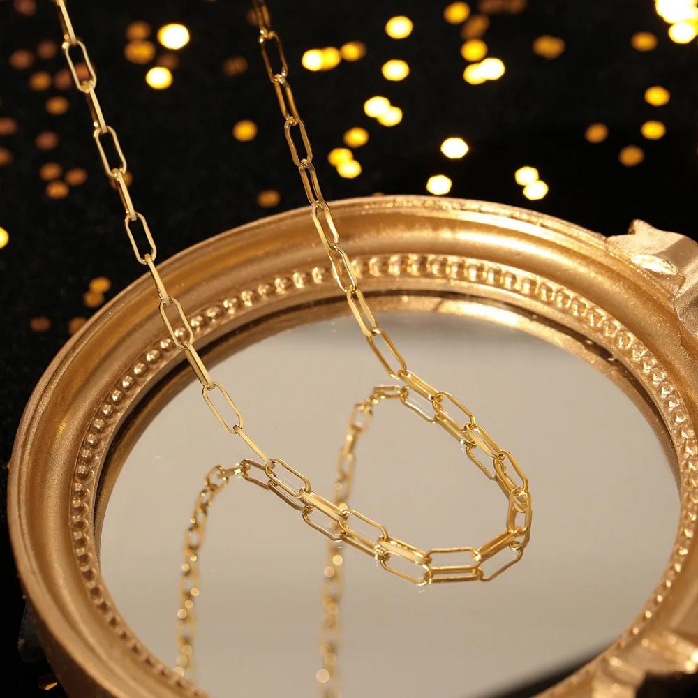 925 Sterling Silver Stylish Exquisite Cut Paper Clip Necklace Necklace Birthday Party Jewelry Gift