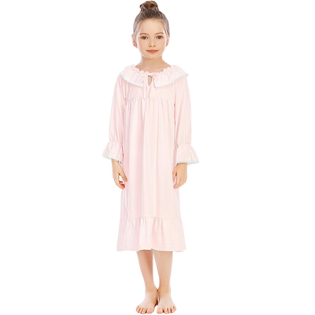 Children's Home Clothes Comfortable And Casual Loose Long Sleeved Nightgown Dress