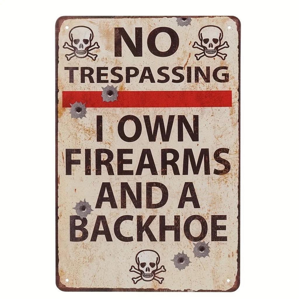 No Trespassing Plaque Metal Tin Signs Wall Decoration Vintage Art Posters Iron Painting for Man Cave Home Cafe Garden Club Bar