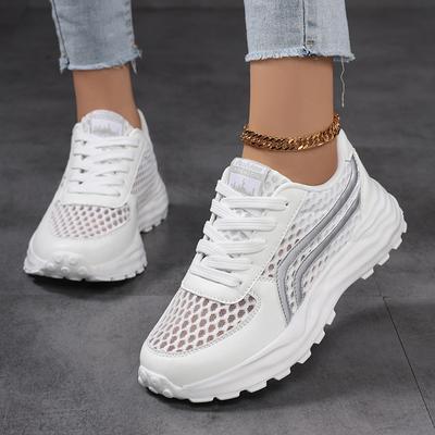 Damenschuhe Sommer Aushöhlen Schuhe Mesh Atmungsaktiv Leichte Anti-Rutsch-Sportschuhe