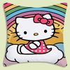 Cartoon Cute Hello Kitty Pillow Covers Cartoon Sofa Decorative Home Double-Sided Printing Short Plush Cute Cushion Cover
