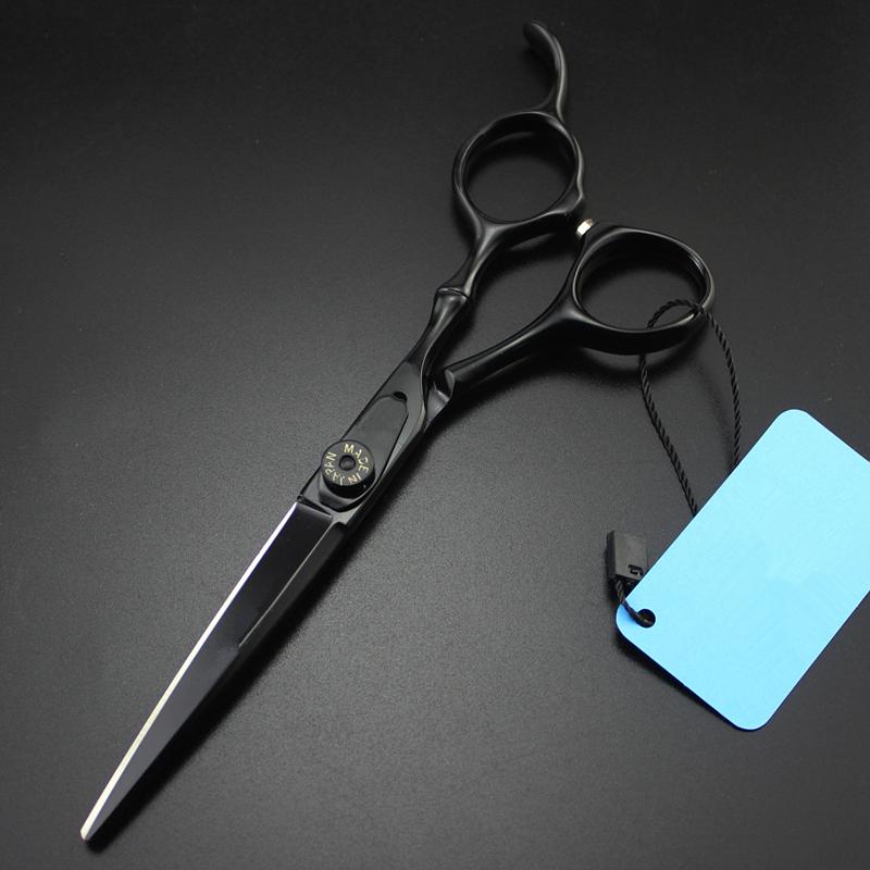Steel 6 '' Black Bamboo Hair Scissors Haircut Thinning Barber Tools Cutting Shears Hairdressing Scissor
