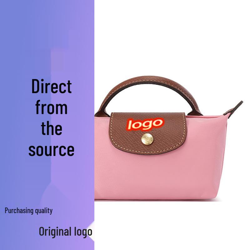 Dragon Inlaid Nylon Dumpling Shoulder Bag with Mobile Pocket