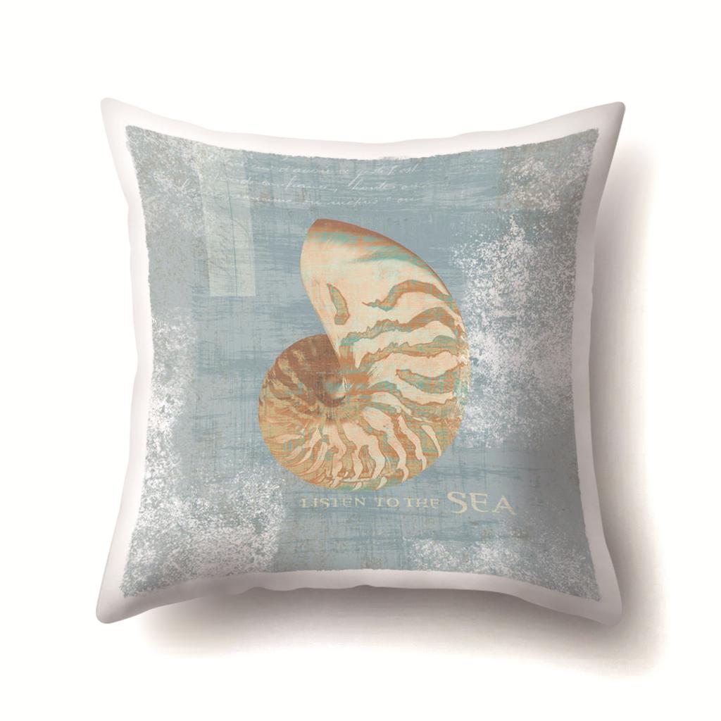 Vintage Marine Cushion Cover Peach Skin Pillowcase Sofa Cushion Pillowcase Suitable for Living Room Car Pillowcase