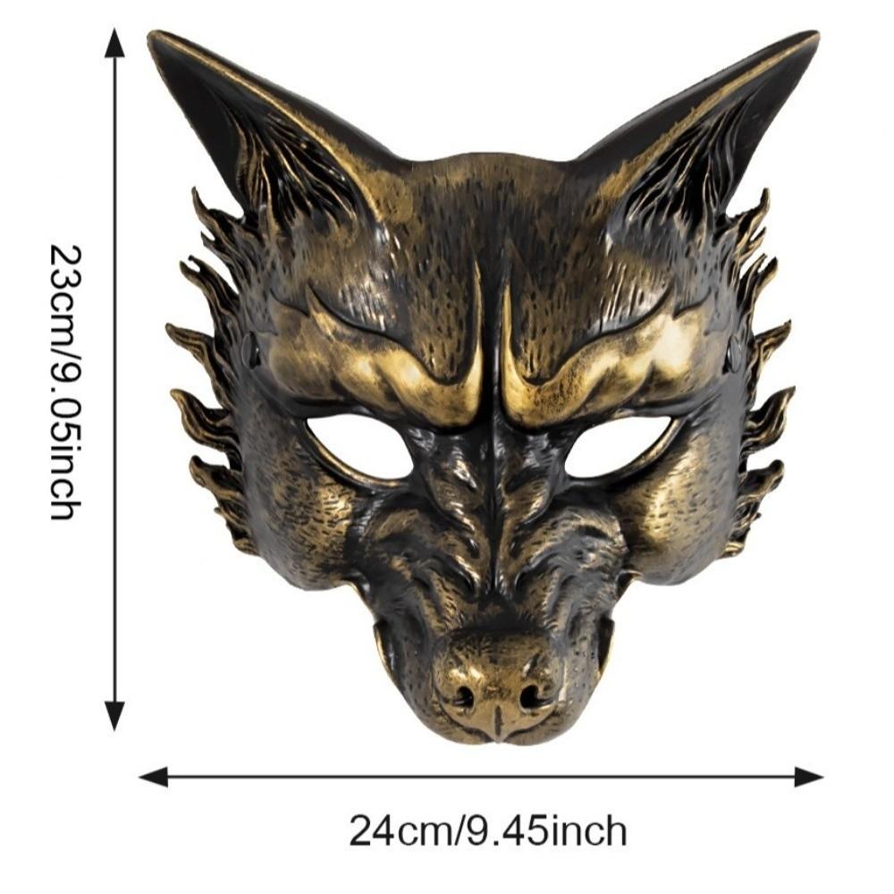 Retro Wolf Halloween Mask Half Face Foam Masquerade Mask Animal Dress Up Props Cosplay Mask Party
