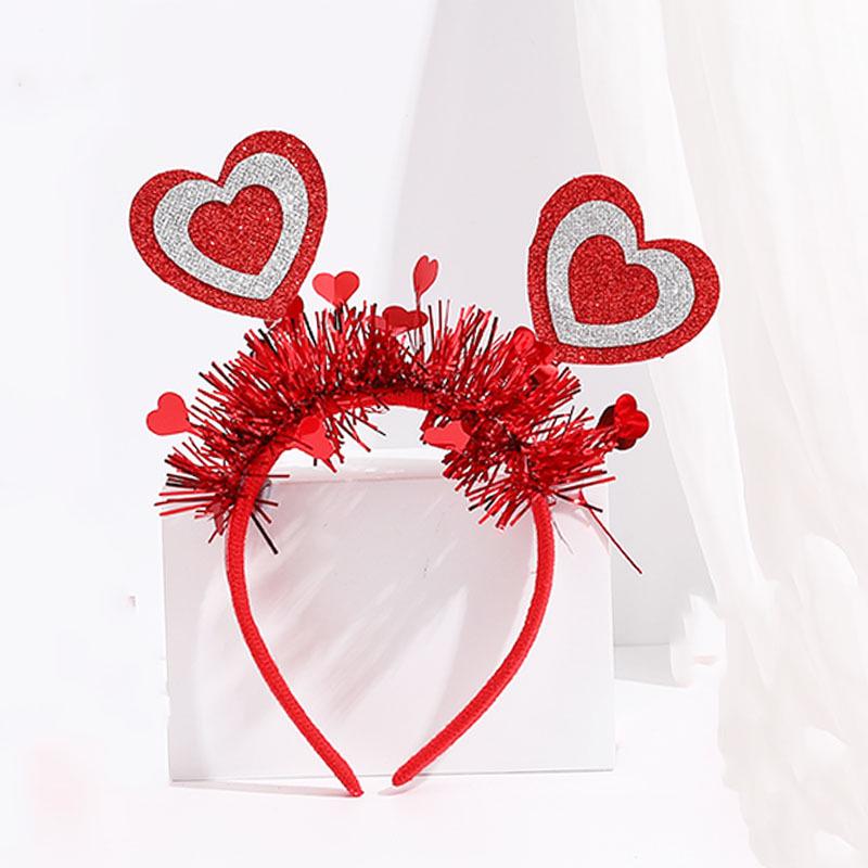 Valentine's Day Red Heart Headband Hair Clip - Wedding & Party Photo Prop