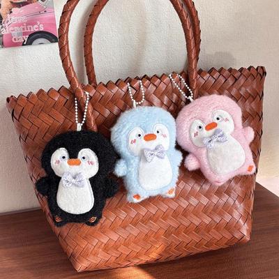 Милый мультяшный пингвин с галстуком-бабочкой, брелок-пингвин, плюшевая игрушка, брелок-подвеска, украшение для рюкзака, аксессуары, подарок