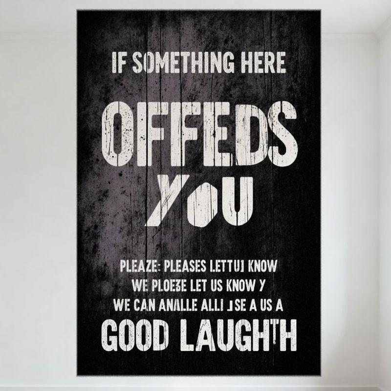 

Vintage Distressed Black & White Offensive Humor Metal Tin Sign, Retro Chaotic Text Wall Plaque for Bar Cafe Home Decor, Iron Po 20x30cm（7.8x11.8inch）