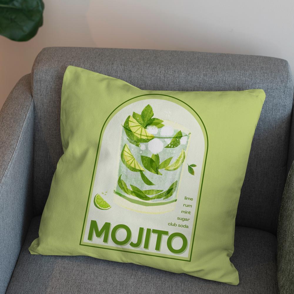 Mojito Cocktail Art Pillow Case For Car Sofa Decorative Home Doublesided Print Plush Square Throw Pillow Cushion Cover