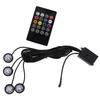 Car Interior Footwell Ambient Light RGB 7 Color RF Remote Sound Control for House Party Celebration