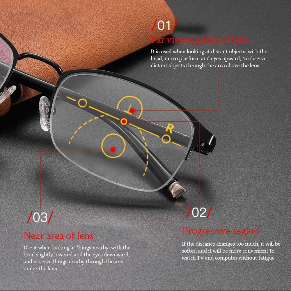 Simple Frame Vintage Reading Glasses Progressive Multifocal Anti-Blue Light Ultra Light Glasses