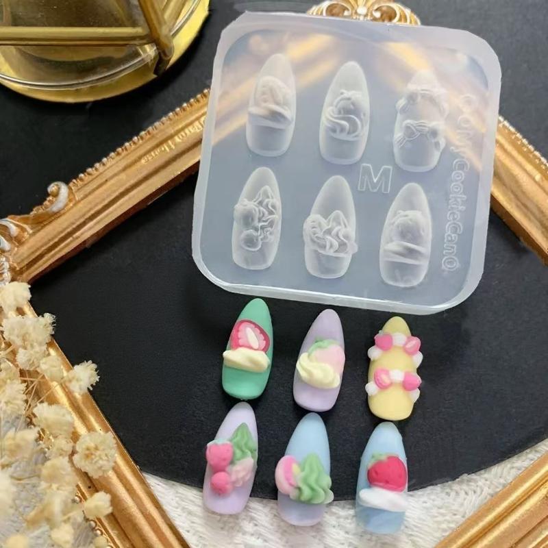 Transparent Silicone Nail Art Mold Belt Buckle Flower Butterfly Four-Leaf Clover 3D Nail Decoration Mold Manicure Template