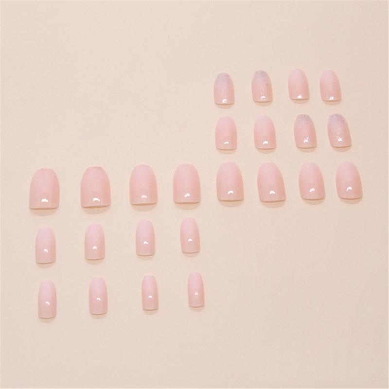 24pcs Press On Nail French Style Stick on Nail Glossy False Nail Artificial Nail Manicure Nail Decoration for Women