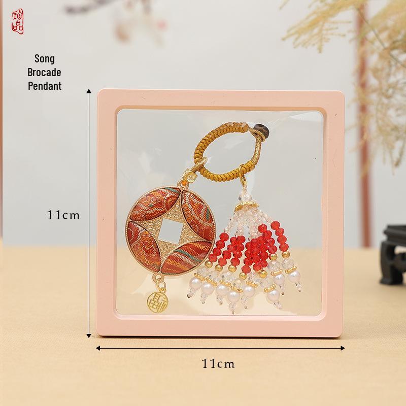 Crystal Tassel Horse Pendant Sachet: Cultural Brocade Keychain Gift