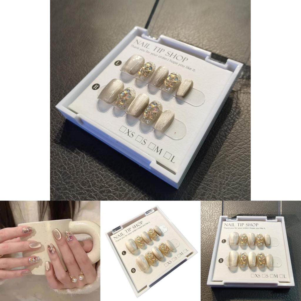 2024 New Short Handmade Nail Art Stickers High-end Fashion Wearable Nail Art Piece