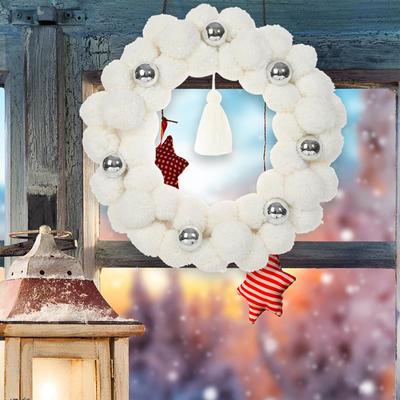Christmas Ball Wreath with Lights Artificial Valentine's Day Year Decorative Shatterproof