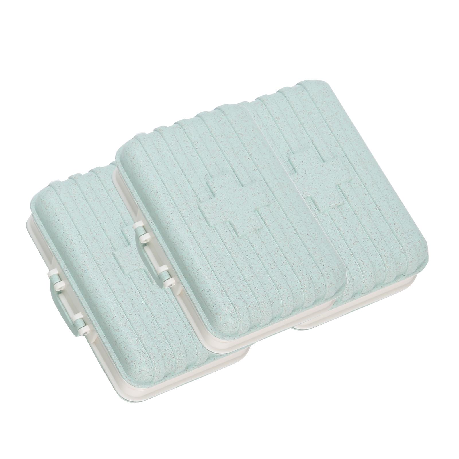 

3pcs 6‑Grid Pills Organizer Portable Suitcase Shape Medicine Case Travel Medicine Storage HolderLight Blue светло-синий