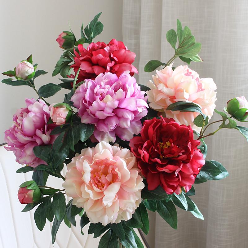 Artificial Peony Silk Flower Arrangement for Living Room and Dining Table Decor