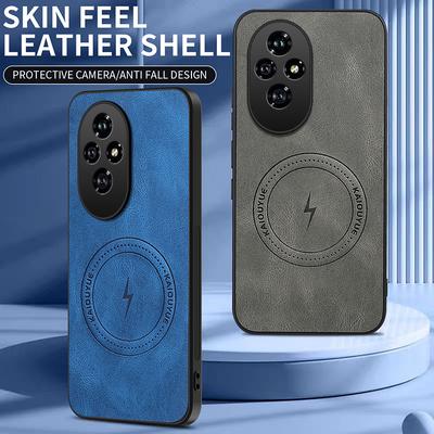 Custodia Lussuosa in Pelle Morbida Opaca per Telefono Per Honor 200 Pro 400 Lite Protezione Bumper Antiurto Cover Magnetica Per Honor 400 Pro
