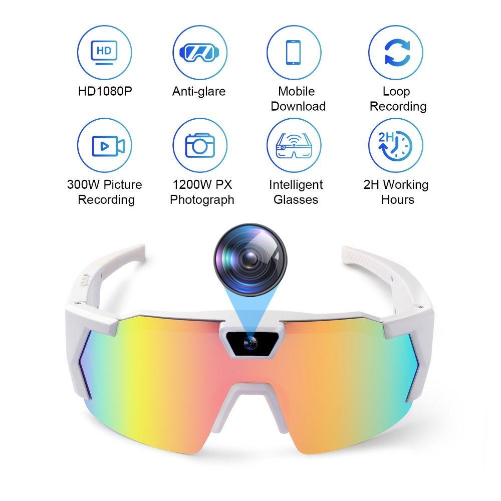 Anti-Glare Lens Smart Glasses 4K HD Video Recording Glasses Action Camera Sunglasses  Sports