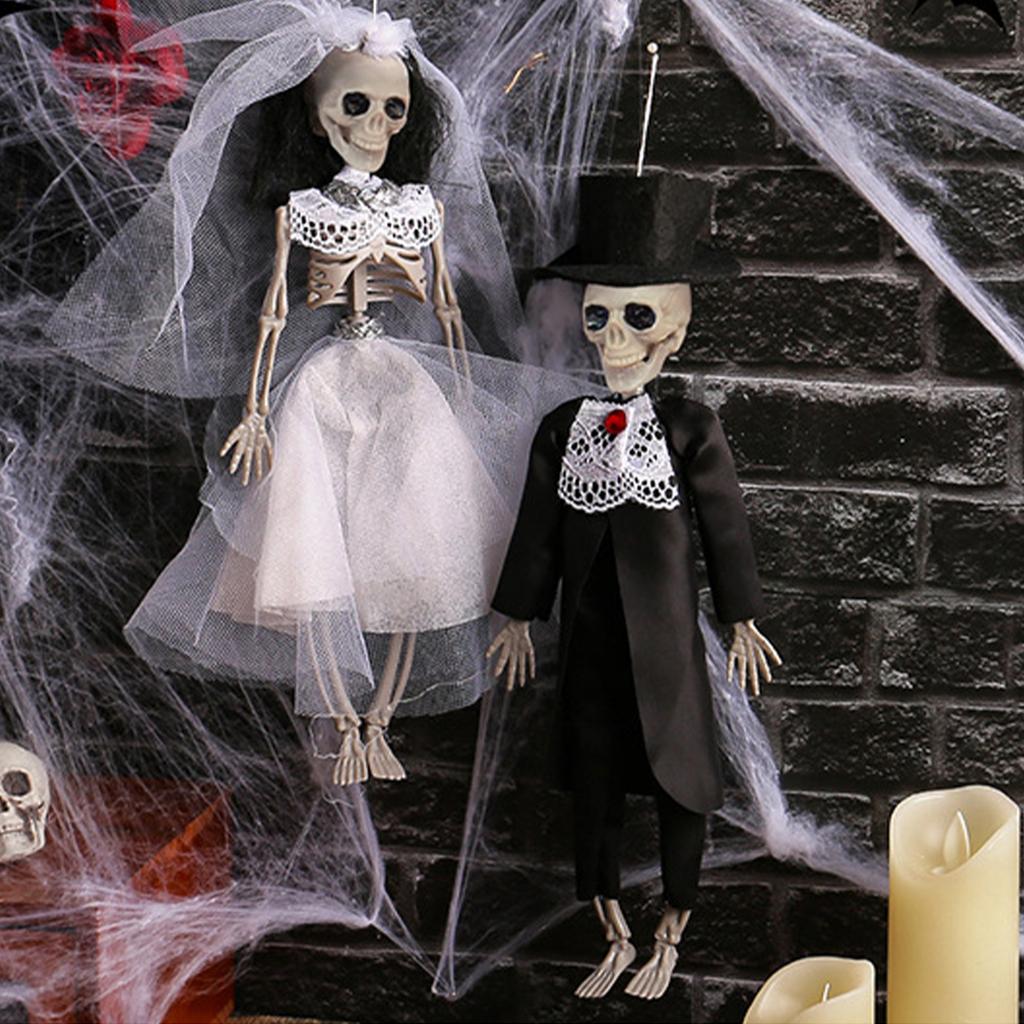 30cm Realistic Skeleton Halloween Decorations with Articulated Joints For Party Centerpieces Display Indoor and Outdoor