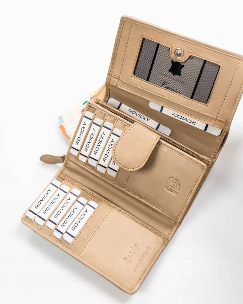 Elegant women's wallet made of natural leather - Rovicky
