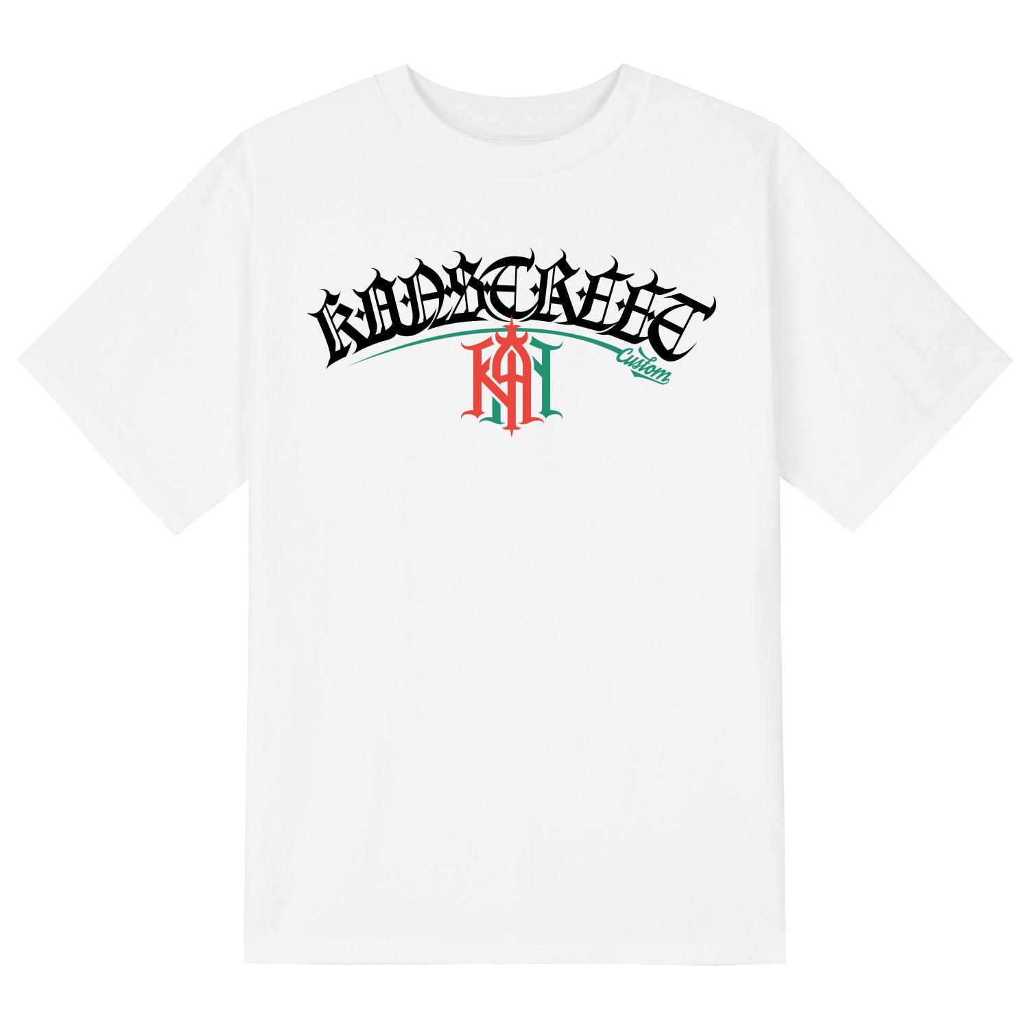 Khan 6312 Ktw0160 Lettering Khan Two-Cut Short Sleeve T-Shirt - White White/L