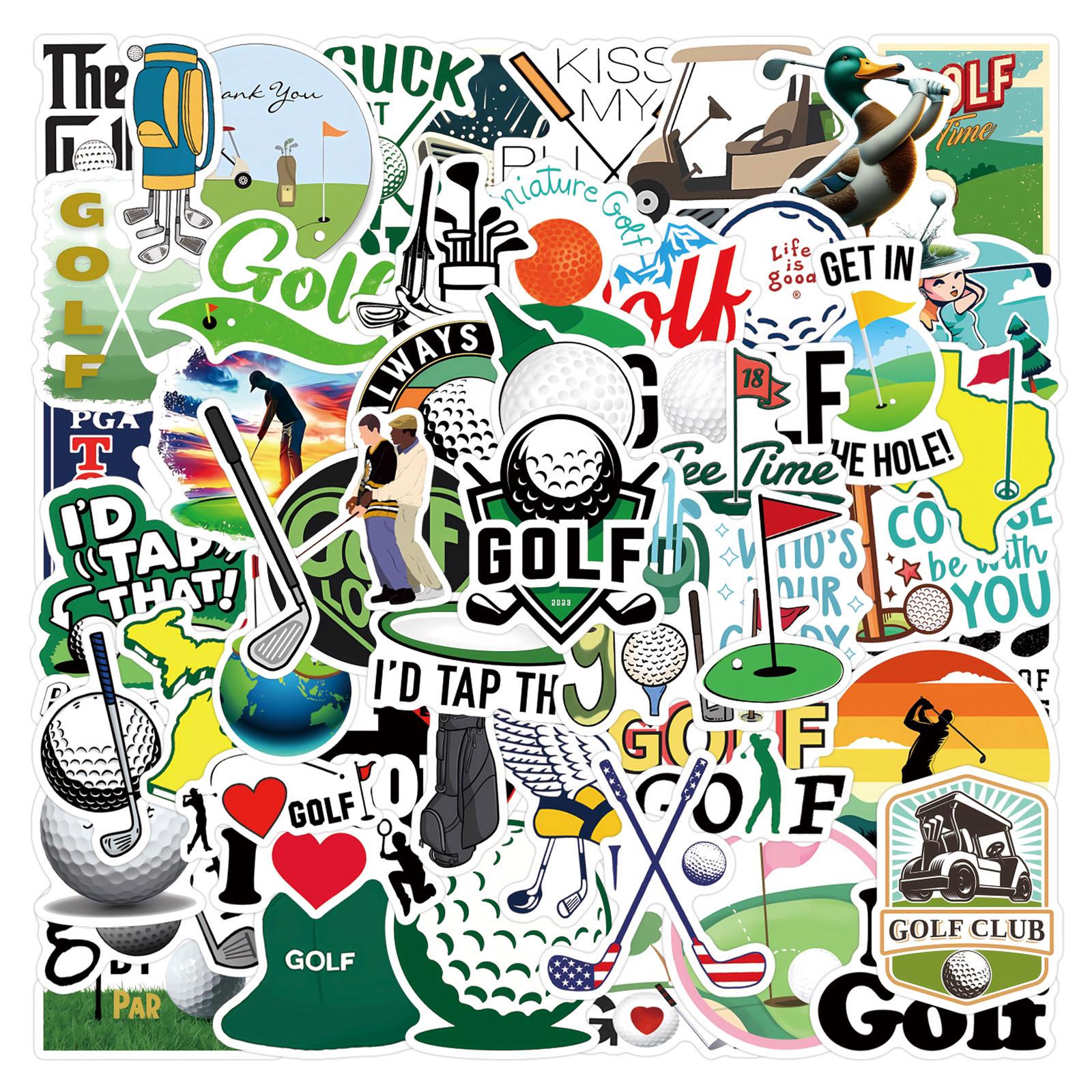 

60 Waterproof Elegant Golf Sports Stickers for Suitcases, Skateboards, and Gadgets