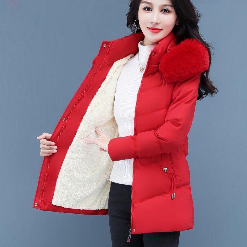 Winter Women's Down Cotton-Padded Jacket Girl Medium Long Coat Cold-Resistant And Warm Winter Clothes