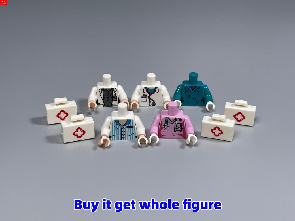 Non-Toxic Moc Bricks Operating Table Doctor Injection Syringe Hospital Emergency Medical Aid Scene Building Blocks Kids Mini Toys
