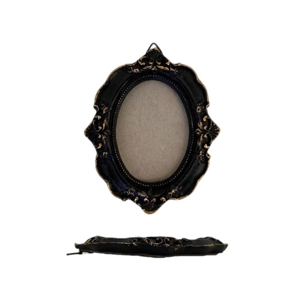 Resin Baroque Style Photo Frame Black Photo Display Holders Picture Frame Ornaments Living Room