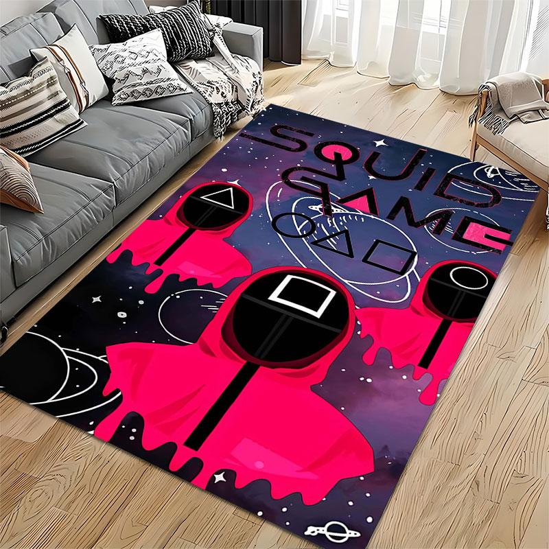 Squid Game Design Space Carpet suitable as a non-slip mat for the living room or bedroom sofa