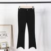Spring and Autumn New Single-button Irregular Micro-horn Nine-point Pants Slim-fitting and Thin Leggings with Holes Outside