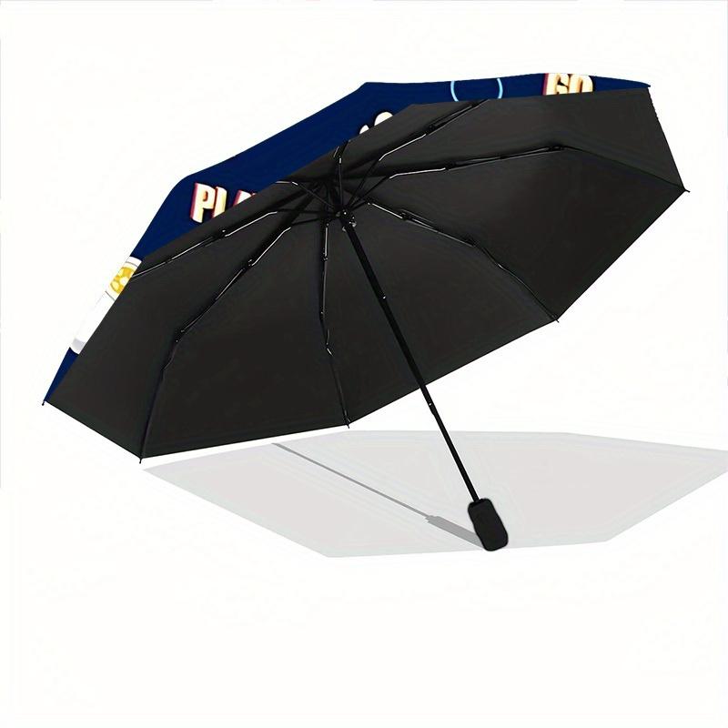 1pc Gaming Controllers Automatic Open/close Folding Compact Umbrella, 8-Rib Sturdy Canopy, Lightweight Portable, Commuting Use, Gift, 107