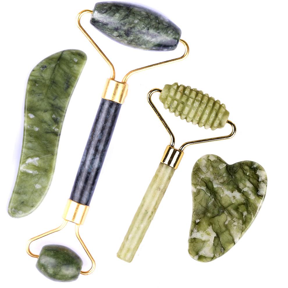 Jade Gua Sha Facial & Body Roller Massager for Full Meridian Scraping Massage.