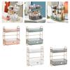 Étagère Organisateur de Maquillage Autoportante Grande Capacité 2 Niveaux pour Commode Bureau