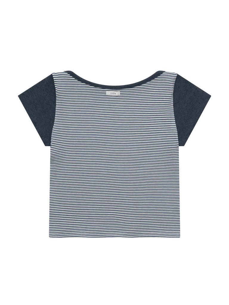 Eogeulliswedou Basic Essentials Rip Boat Top (Stripe Blue)