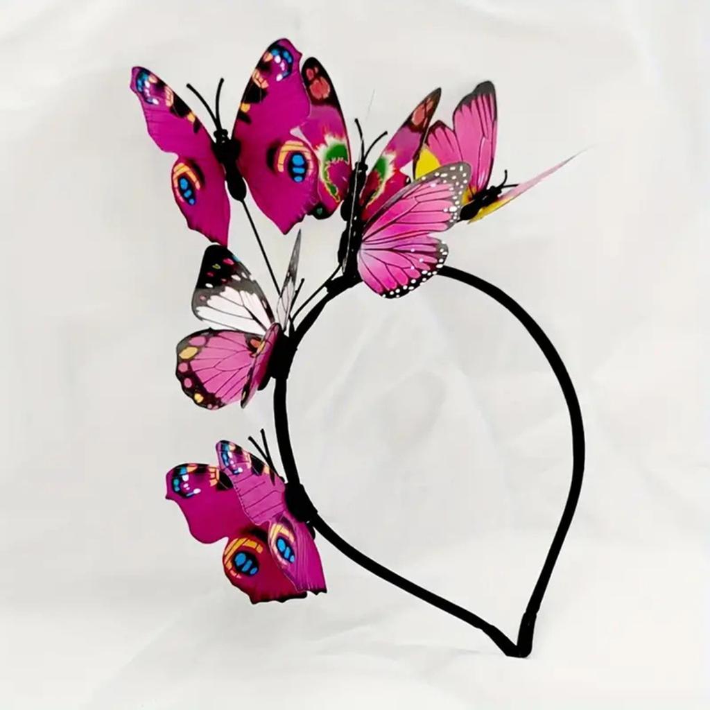 Yousheng Women Headband Colorful Butterflies Decor Bridal Hair Band Parties Cosplay Halloween Hair Accessories
