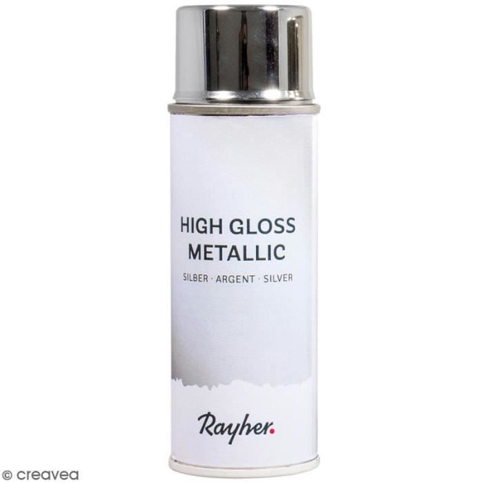 Sprühfarbe - RAYHER - Silberfarben - 200 ml - Hochglänzend - Metallisch