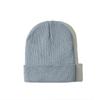 Autumn Winter Warm Hats Small Batch 3D Embroidery Solid Color Plain Knitted Hats with Heat Transfer Printing Processing