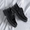 Leather Shoes Men Office Casual High Platform Patent Leather Shoes Male Harajuku Korean Streetwear Vintage Wedding Shoe