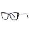 Elegant Full Rim Square Reading Glasses for Women, TR90 Frame, Clear Lenes, Magnification 0 to +6.0, blue light protection Glass