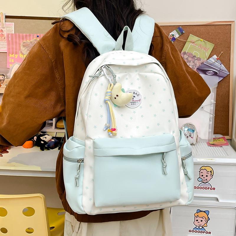 High-value Schoolbag Female College Student Large-capacity Mori Printed Backpack Cute Junior High School Student Lightweight Travel Backpack