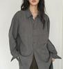 Smoke Gray Temperament Shirt, New Women's Light Luxury High-end Spring Simple Lazy Style Loose Inner Shirt